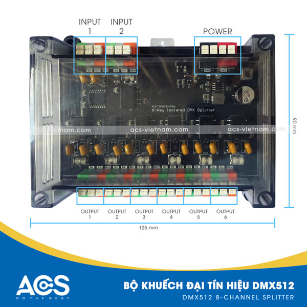 TOP 1 Bộ Khuếch Đại Tín Hiệu DMX512 Đáng Mua 2025 Bộ khuếch đại tín hiệu DMX512 cách ly 8 kênh IO