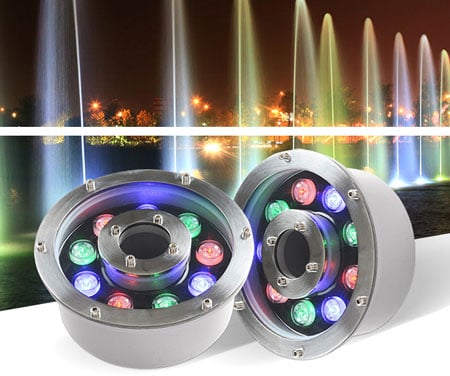 Đèn led âm nước RGB - Giải pháp chuyên dụng cho nhạc nước Đèn led âm nước RGB trong các mô hình ứng dụng thực tế