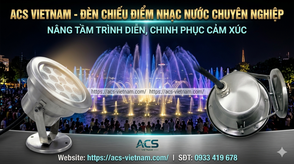 Đèn chiếu điểm nhạc nước ảnh hưởng đến trải nghiệm thị giác dự án