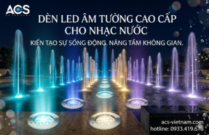 Đèn LED âm tường tạo điểm nhấn thị giác cho sàn nhạc nước hiện đại