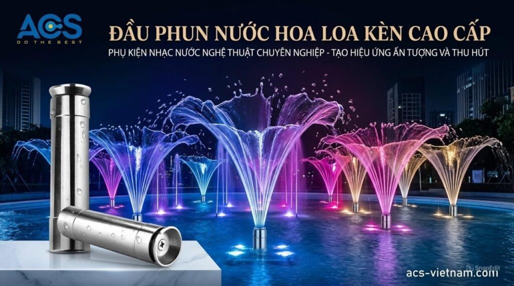 Vòi phun nước dạng hoa loa kèn - Hiệu ứng ấn tượng trong nhạc nước Hiệu ứng trình diễn và khả năng ứng dụng trong thực tế