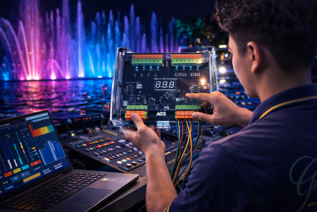 Hình ảnh kỹ thuật viên đang hướng dẫn sử dụng sản phẩm thiết bị bộ điều khiển biến tần