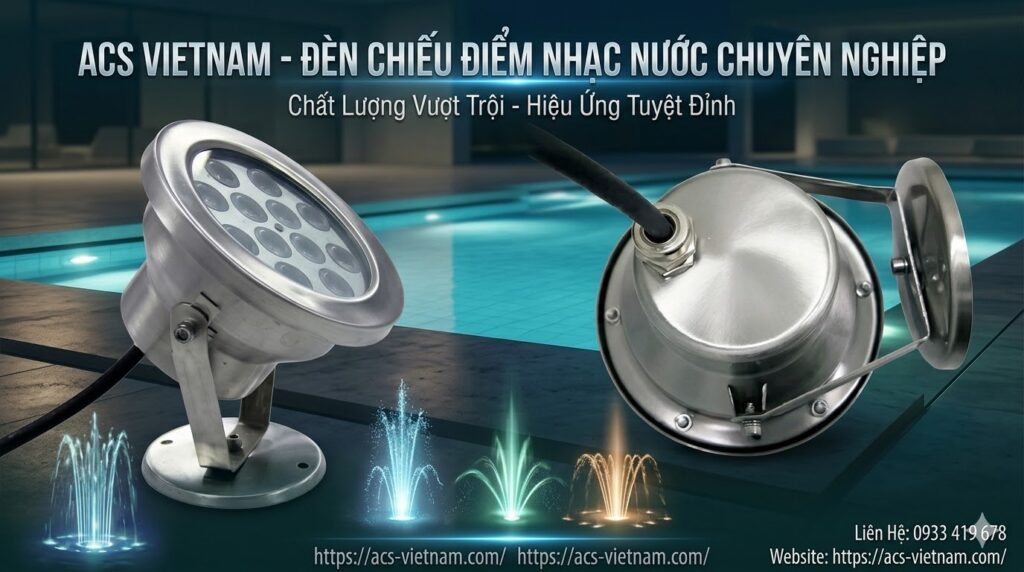 Đèn chiếu điểm nhạc nước - Giải pháp hoàn hảo cho hệ thống nhạc nước