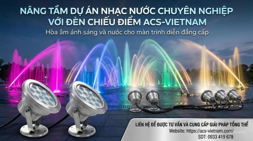 Giải pháp chiếu sáng nhạc nước dự án cao cấp